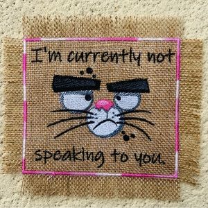 Original Fun Cat Face Embroidery Mat